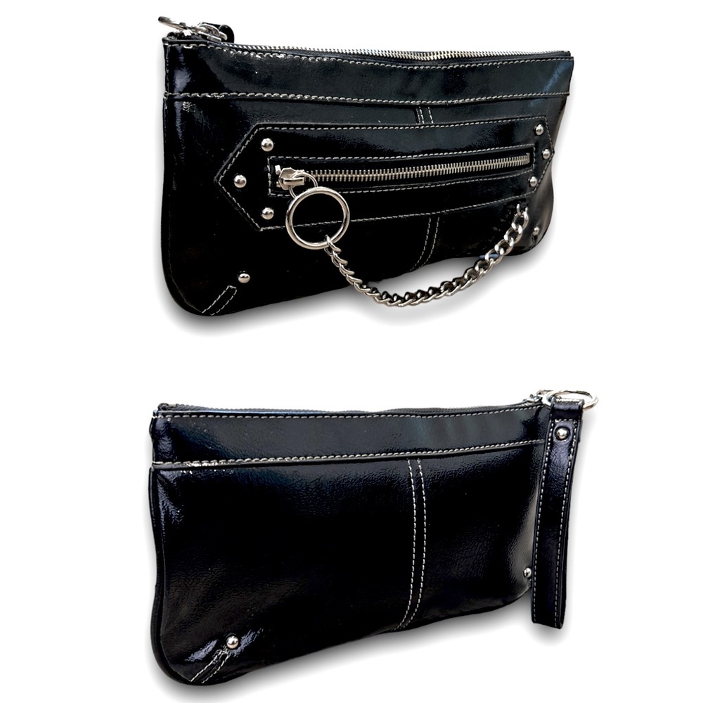 Faux Patent Leather Clutch wristlet